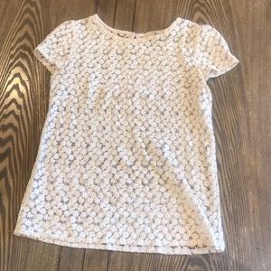 Loft floral pattern cream top xxs